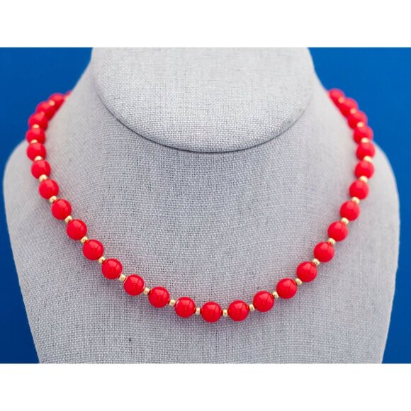 Vintage Boho Red Beaded Necklace 31 Inches by Monet - M14 - Picture 3 of 4
